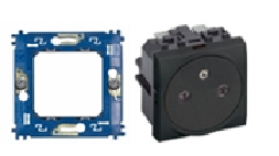 Bticino - Enkele DESIGN stopcontact 230V. - Antraciet (A-002)