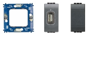 Bticino - Enkele USB - Antraciet (A-015)