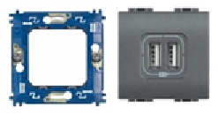 Bticino - Dubbele USB - Antraciet (A-016)