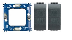 Bticino - Viervoudige drukschakelaar - Antraciet (A-023)
