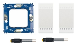 Bticino - Dubbele drukschakelaar met lichtje 24V. - wit (B-025)