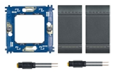 Bticino - Dubbele drukschakelaar met lichtje 24V. - Antraciet (A-025)
