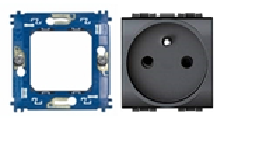Bticino - Enkele stopcontact 230V. - Antraciet (A-001)