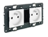 Valena blanc - 2 x prise 230V. précâblée (741.522)