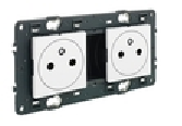 Valena - 2 x prise affleurante 230V. Précâblée (741.532) - blanc