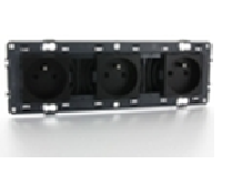 Valena NOIR - 3 x prise 230V. précâblée (741.723)
