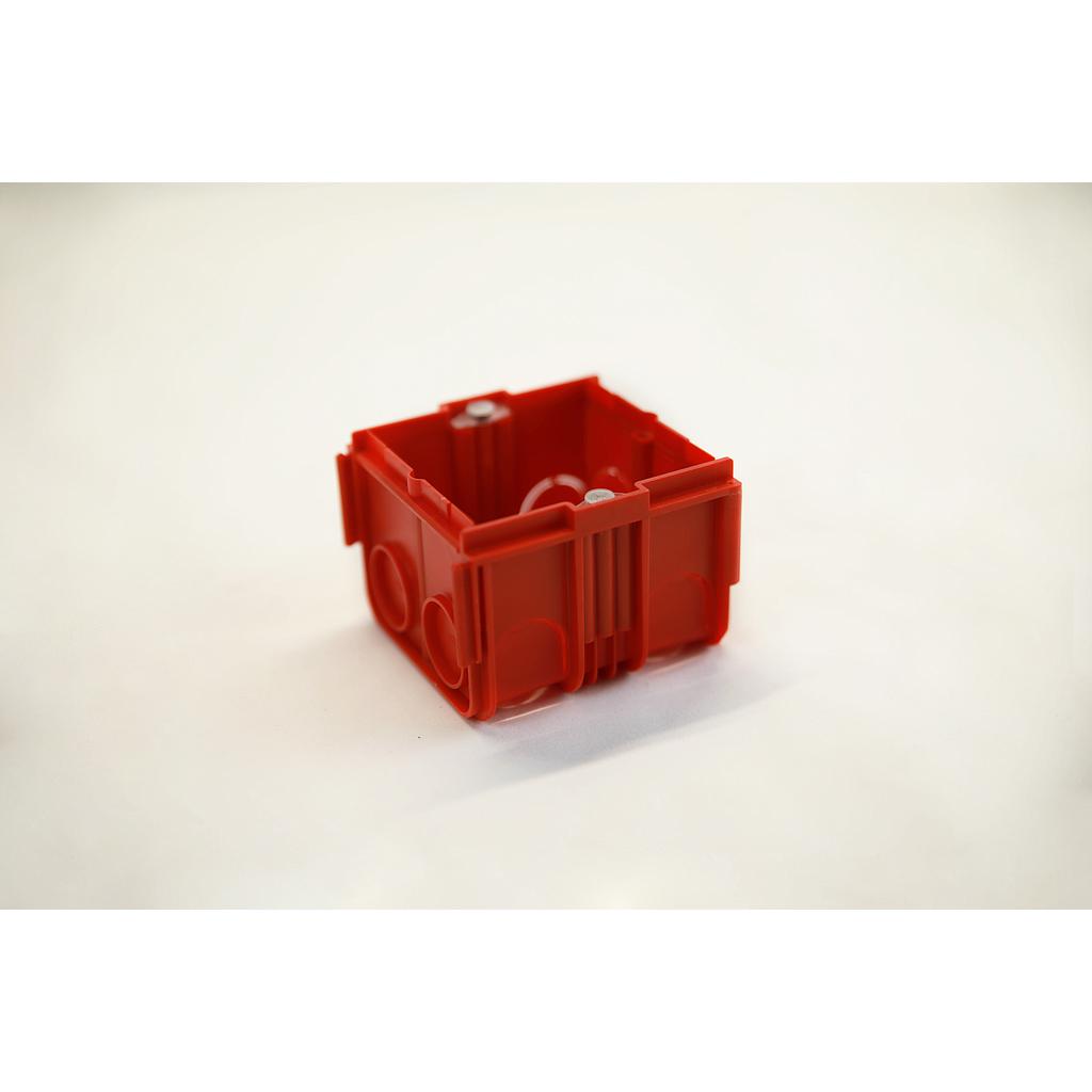 Boîtier carré encastré - 50mm - ROUGE