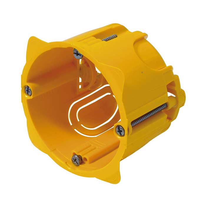 Enkel inbouwdoos -rond - 50mm - GEEL