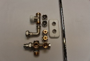 Radiatorkit M - tweepijpsysteem via muur