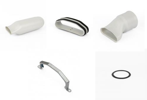 Brainventil - ventielaansluitstukken voor ronde buis 90mm - recht DN125 (enkel)