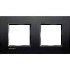Bticino anthracite - Cadre carré double - LNA4802M2AR